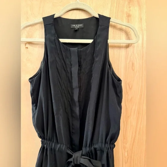 Rag and Bone Black Sleeveless Silk Dress with Linen Tie. Select Item 3/$25. - Picture 11 of 12